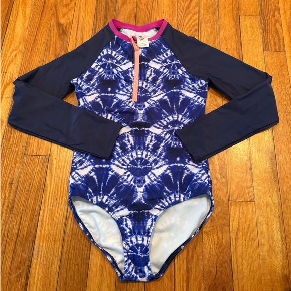 Art Class Girl’s Long Sleeve One Piece Swimsuit - Picture 1 of 5